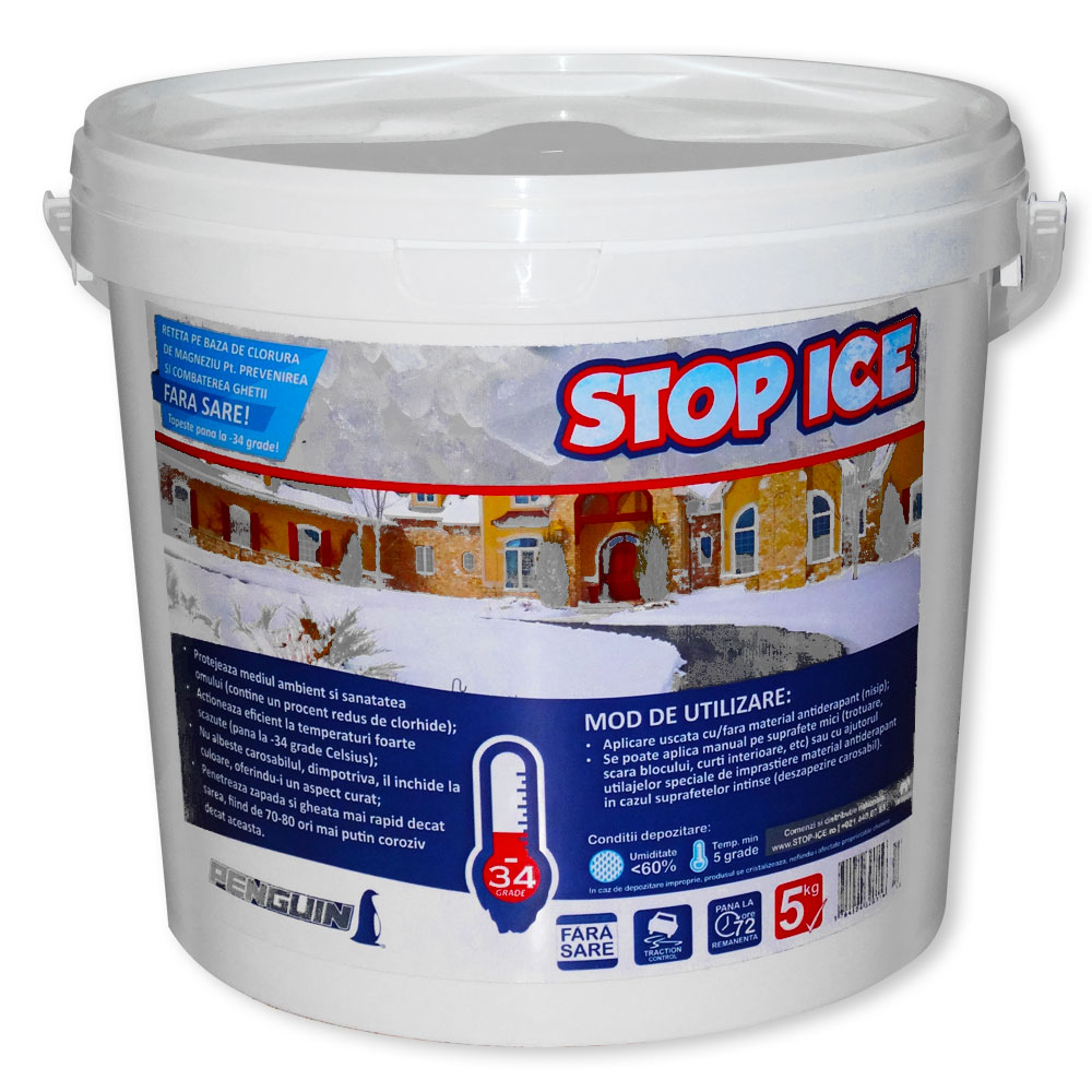 Produs biodegradabil pentru prevenirea si combaterea ghetii (Penguin STOP ICE 5kg)