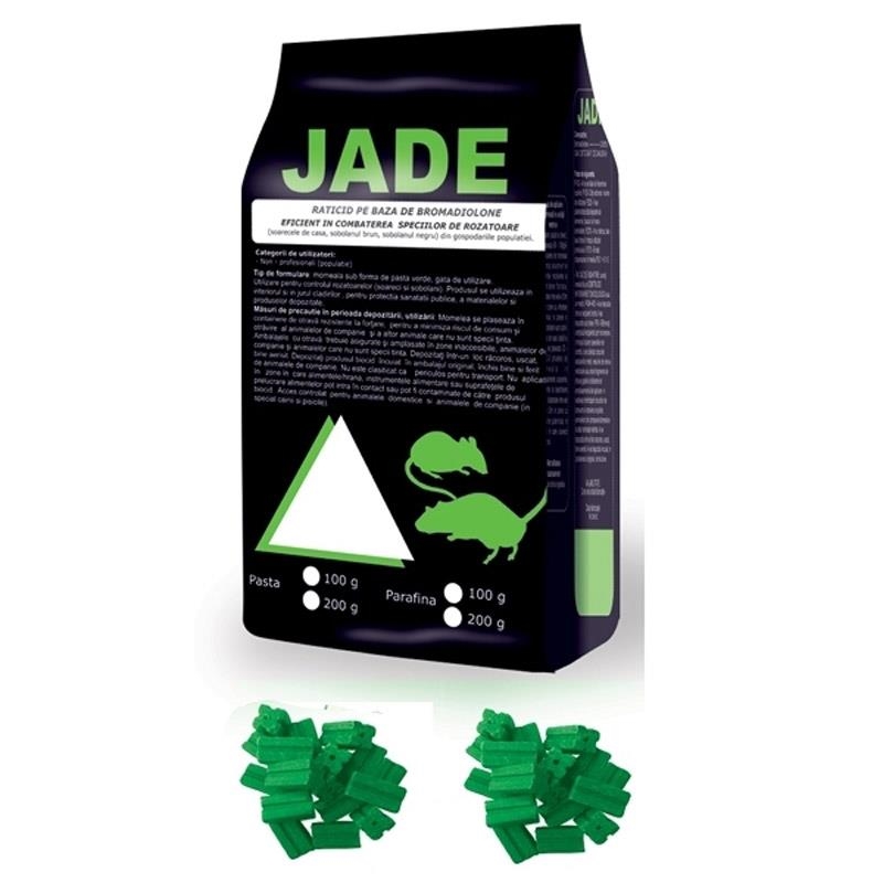 Raticid parafina pe baza de Bromadiolone pentru deratizare (Jade 200gr)