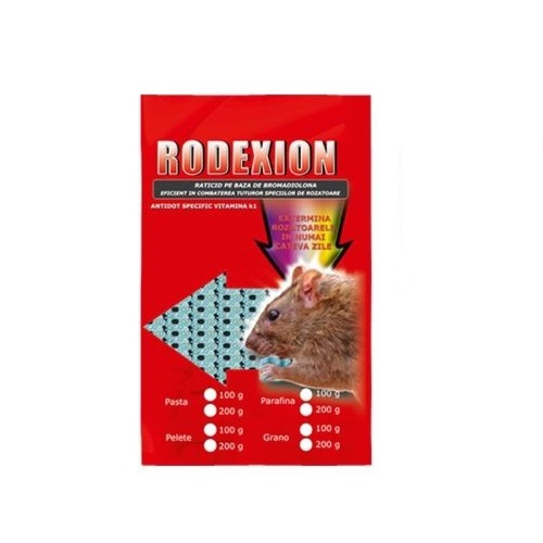 Raticid parafina pe baza de Bromadiolone pentru deratizare (Rodexion 200gr)