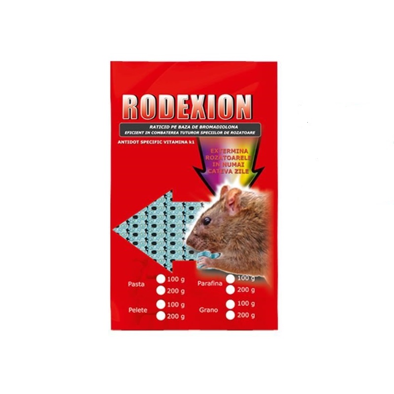 Raticid micropelete pe baza de Bromadiolone pentru deratizare (Rodexion 200gr)