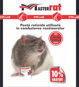 Raticid pasta rosie pe baza de Bromadiolone pentru deratizare (MasterRat 200gr) 