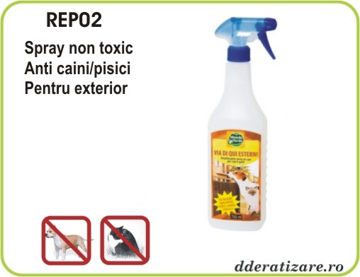 Spray ecologic impotriva cainilor si pisicilor pentru exterior - REP02 (750 ml)